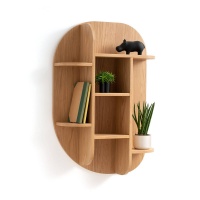 Этажерка Настенная из дуба Mila единый размер каштановый LA REDOUTE INTERIEURS  фото, kupilegko.ru